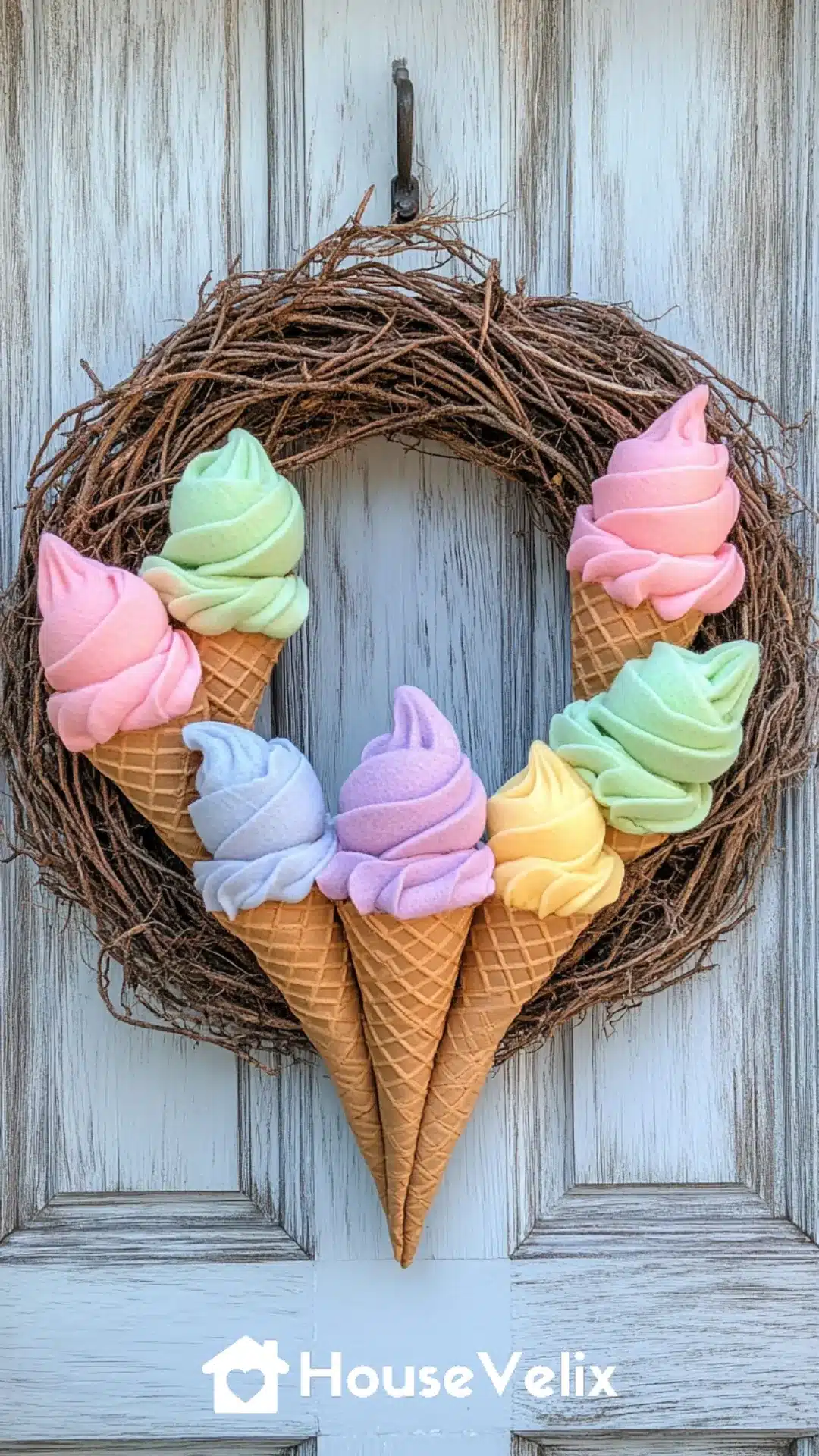 Summer Felt Ice Cream Wreath