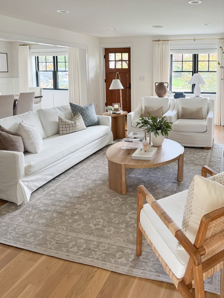 Tailored White Transitional Sofa