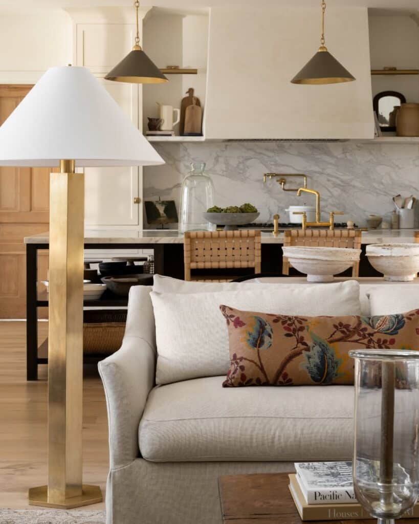 Tapered Shade Brushed Brass Statement Lamp