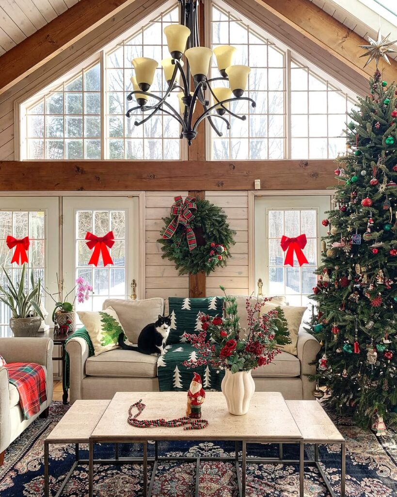 Tartan in a Sunlit Lodge
