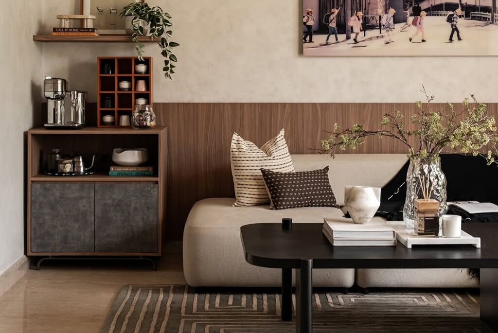 Taupe Living Lounge in a Café Corner