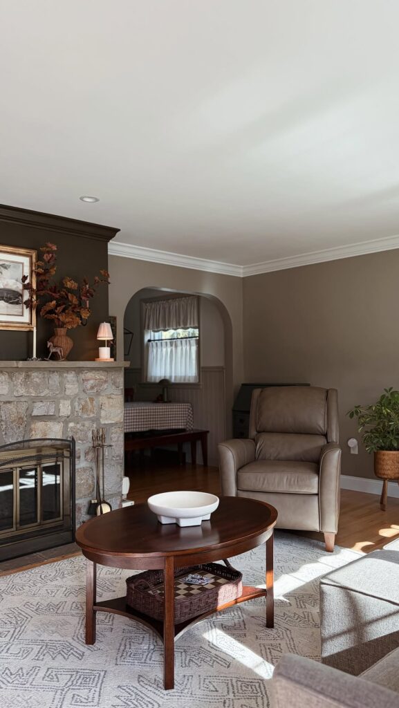 Taupe Nook for Classic Hearthside Comfort