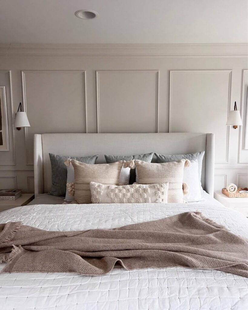 Taupe Panels and Tassel Pillows