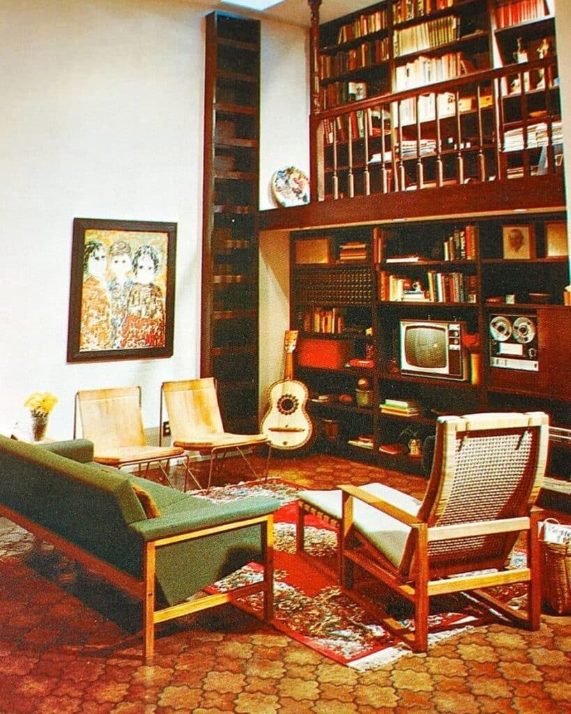 Teak Shelving Library Lounge