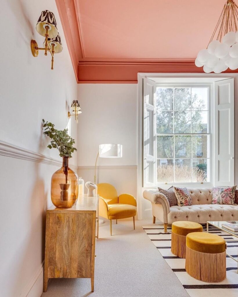 Terracotta Ceiling with Gold Accents
