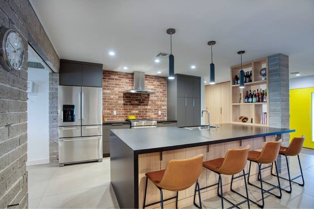 Textured Brick Island in Matte Black