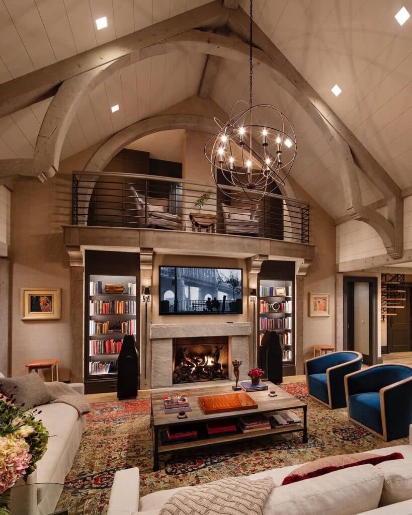 Timber Arched Library Lounge