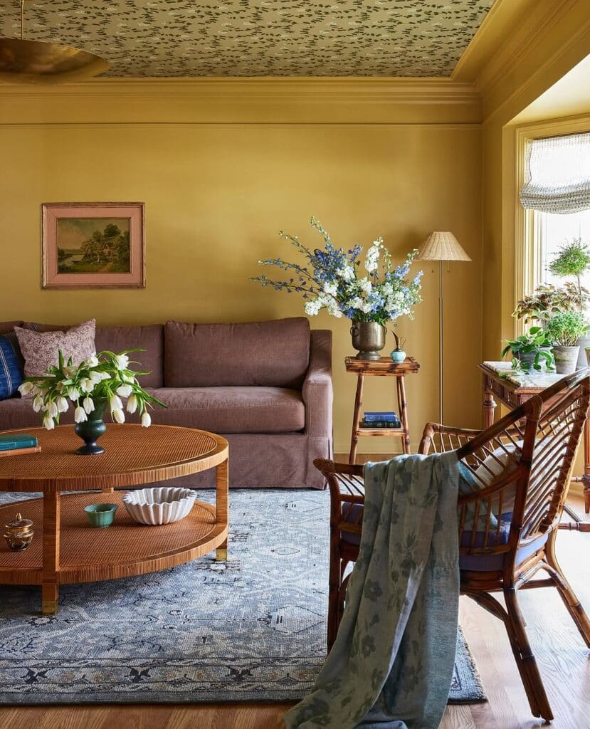 Traditional Golden Ochre Botanical Lounge