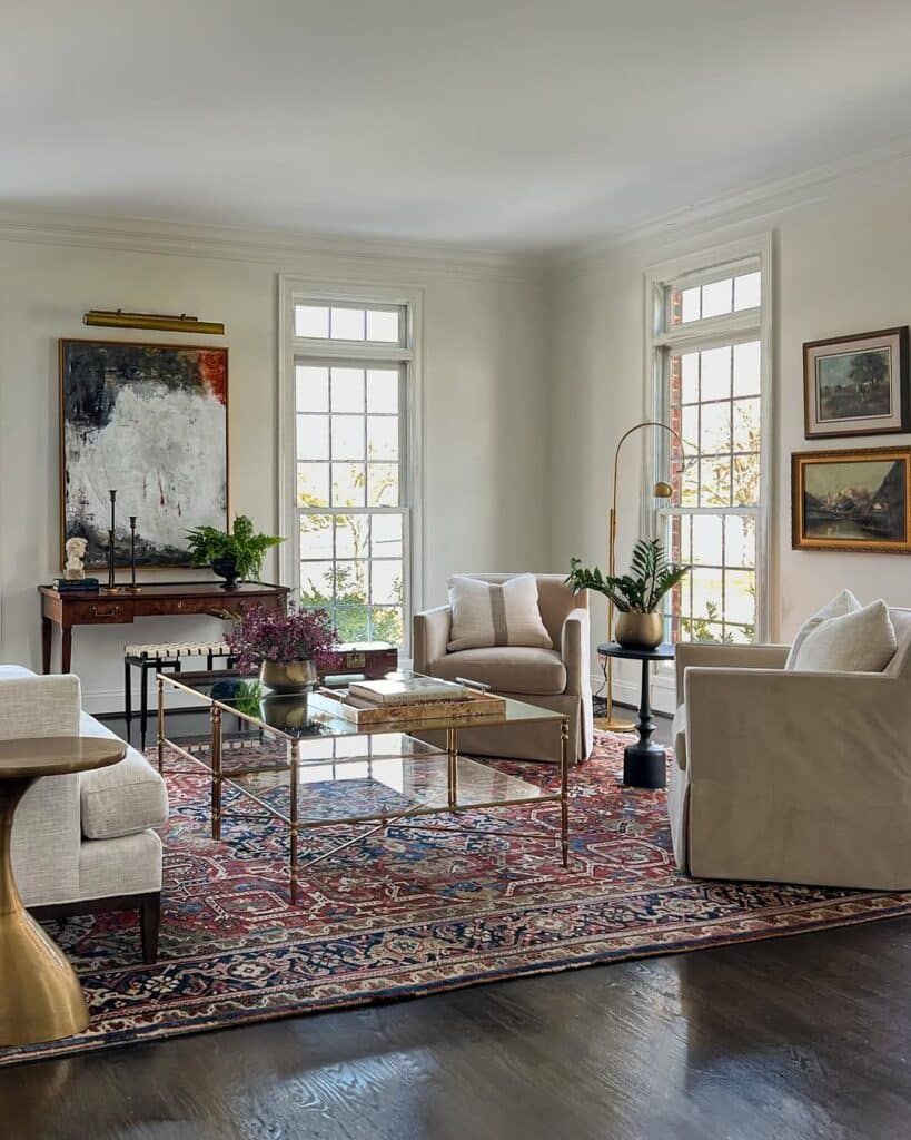 Traditional Heritage Living Room With Persian Layers