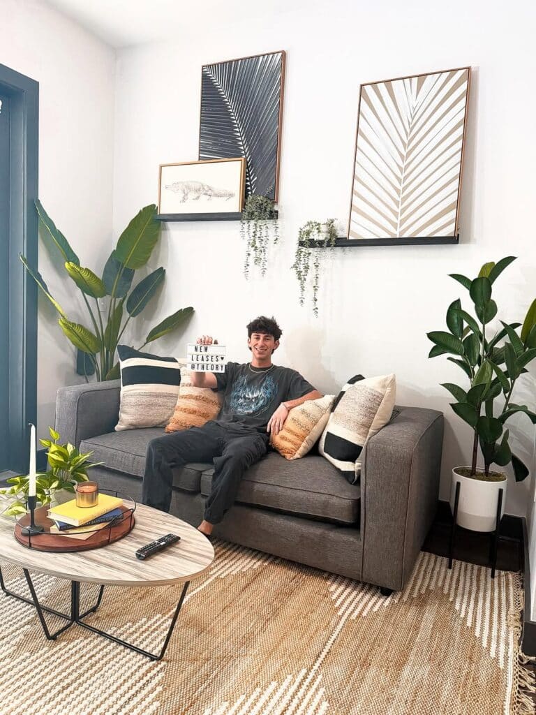 Tropical Modern Charcoal Sofa
