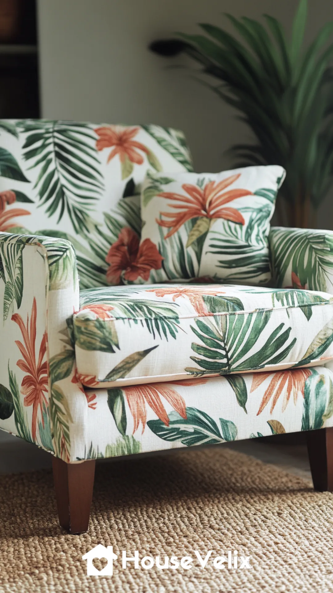 Tropical Print Accent Chair for a Bold Pop