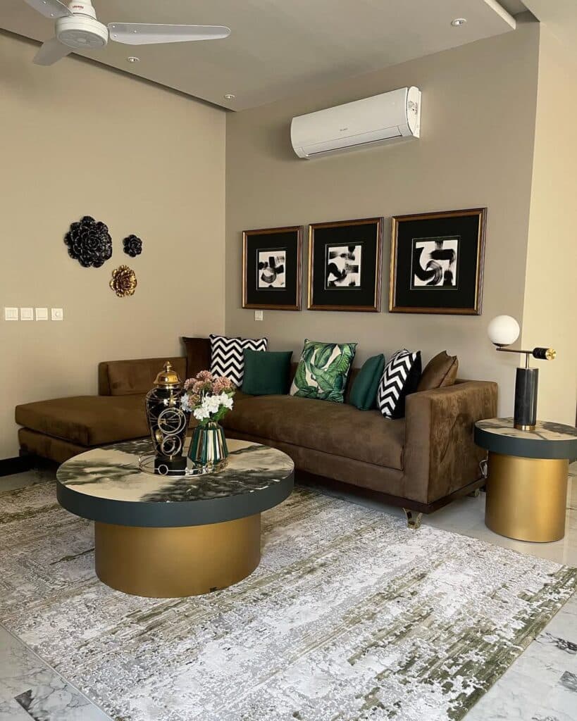 Tropical Teal Accents for an Espresso Sofa