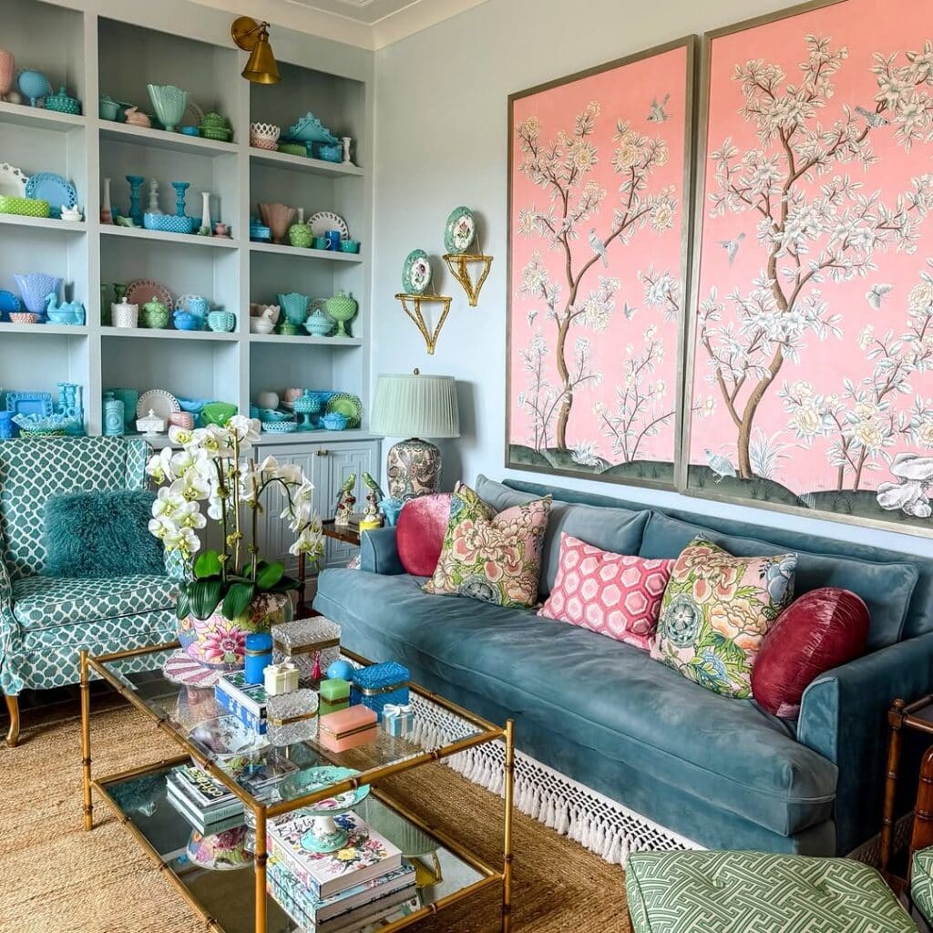 Turquoise Chinoiserie Wall Coverings