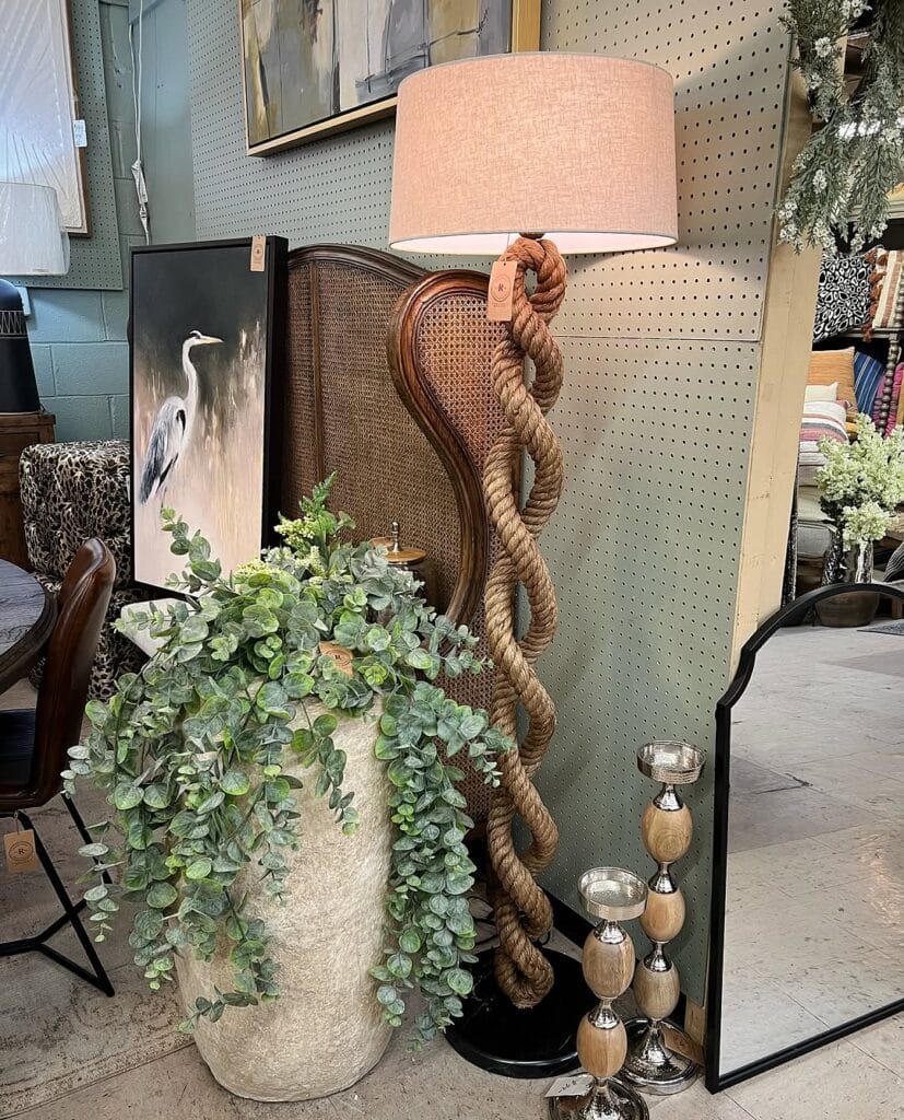 Twisted Coastal Nautical Rope Floor Lamp