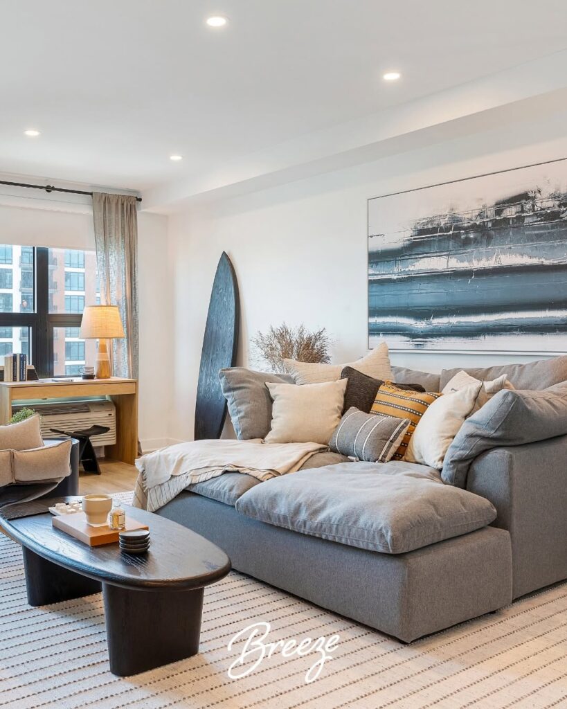 Urban Coastal Loft Living Room