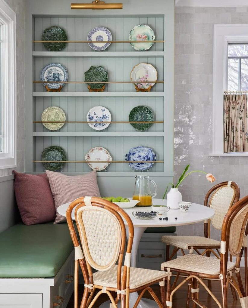 Vintage Bistro Nook With Plate Display