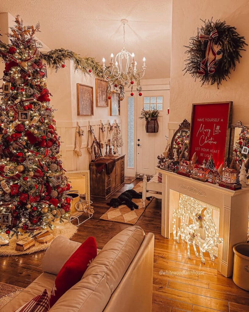 Vintage Cheer in the Entryway