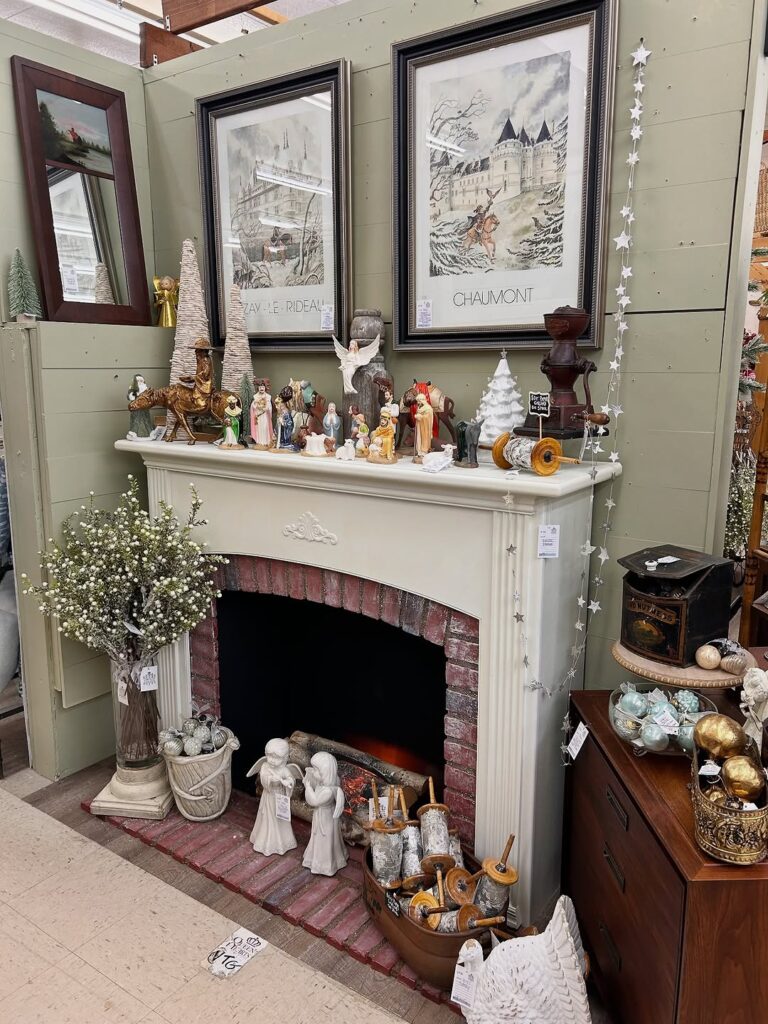 Vintage Christmas Nativity Mantle