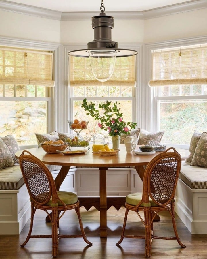 Vintage Factory Lights for an Industrial Kitchen Breakfast Nook