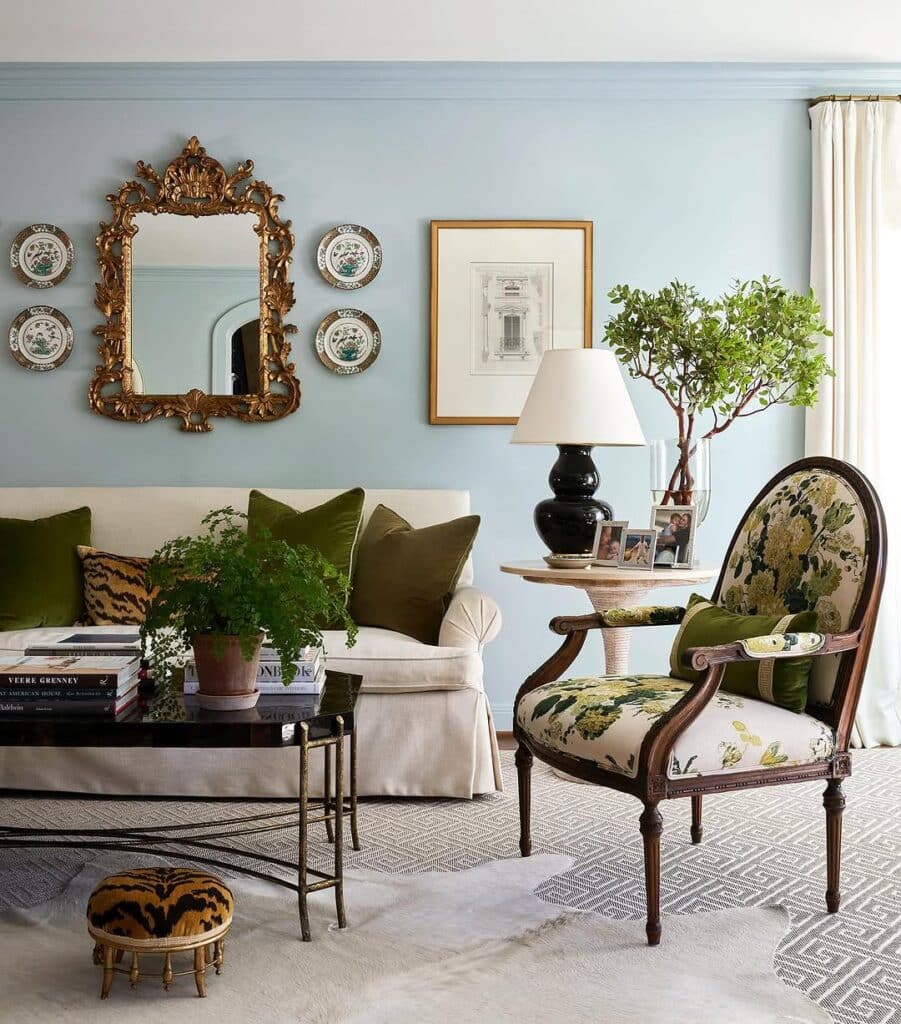 Vintage Gilded Mirror Living Room