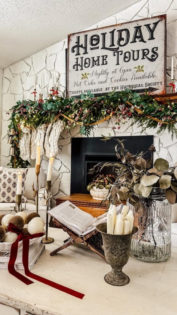 Vintage Historic Holiday Mantel
