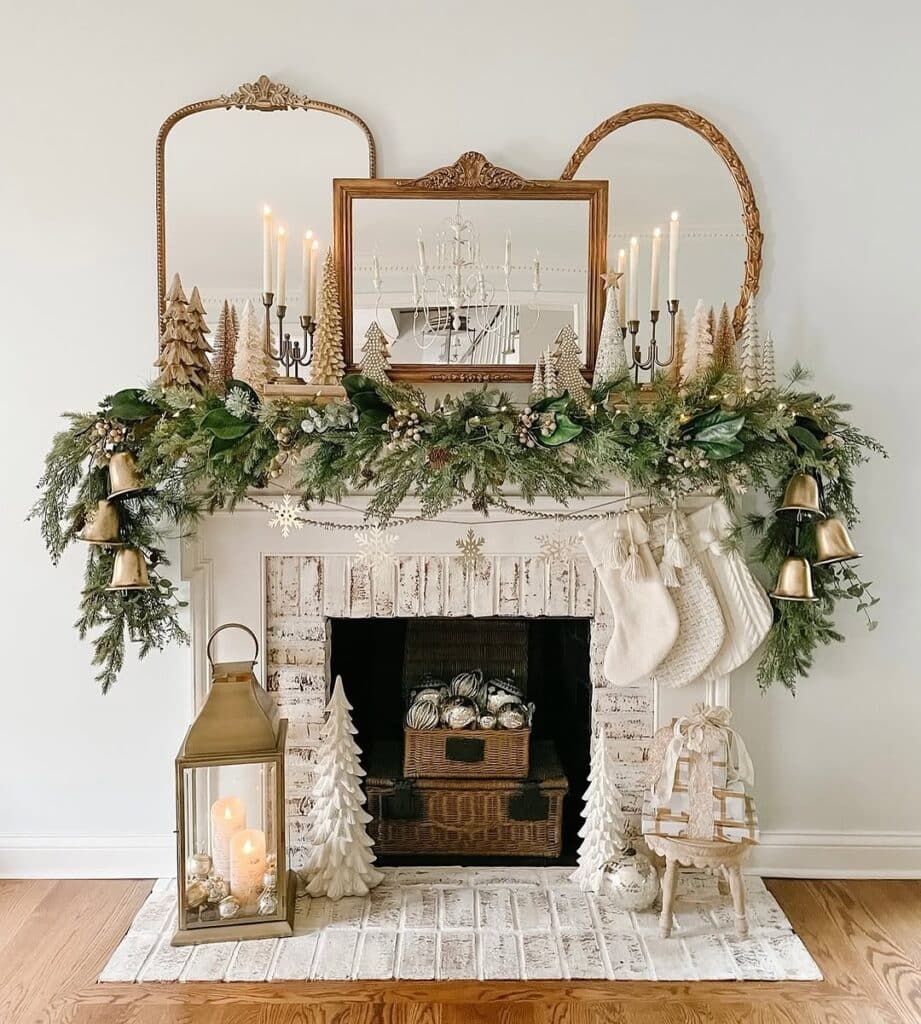 Vintage Mirror and Gilded Greenery