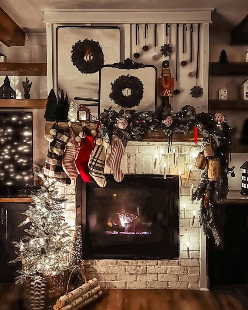 Vintage Ribbon Trimmed Hearth Arrangement