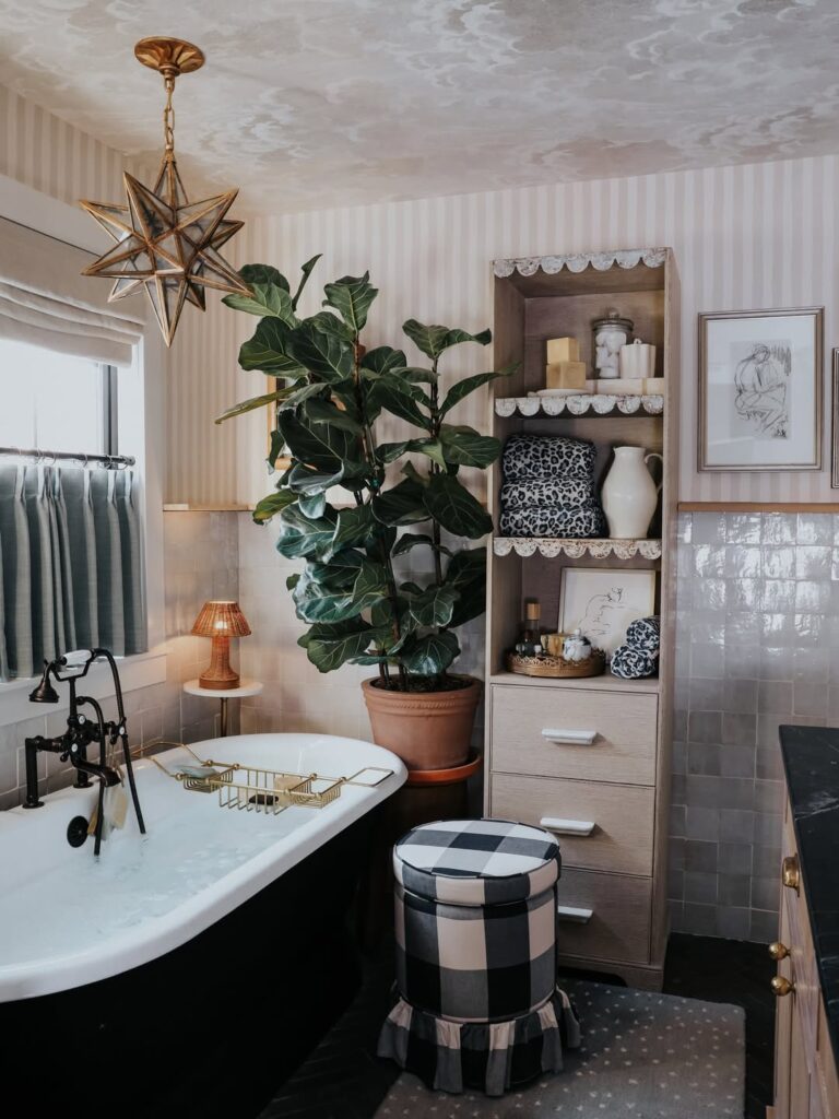 Vintage Star Lantern in the Tub Corner