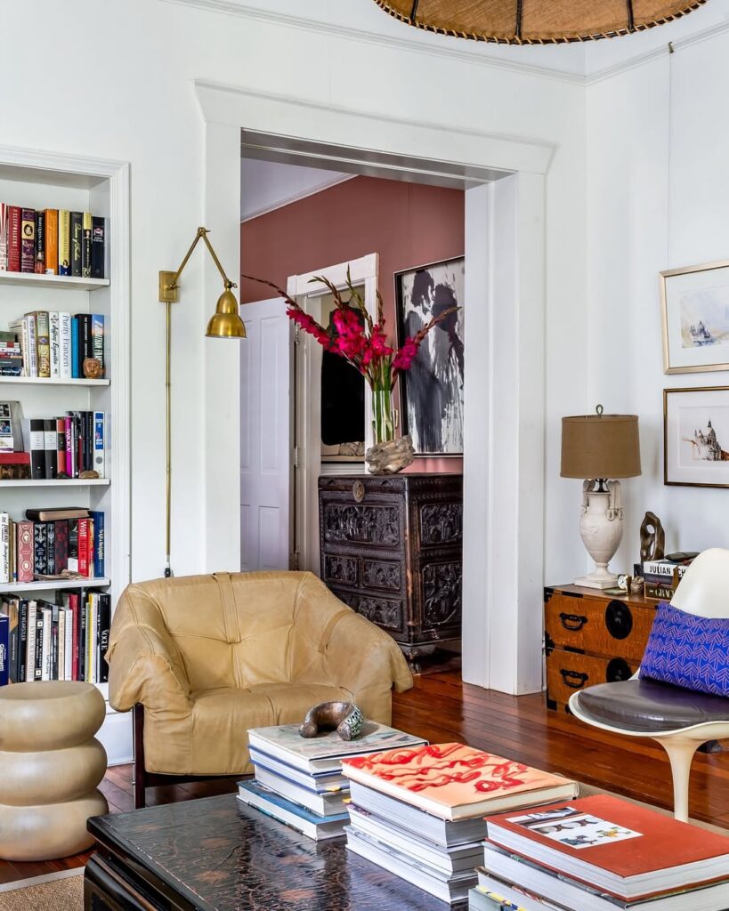 Warm Mid-Century Collected Eclectic Living Room