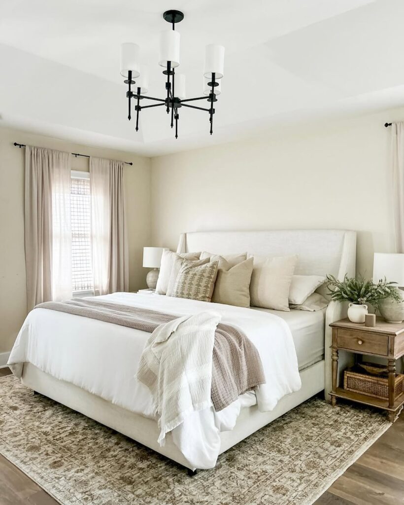 Warm Rustic Cream and Taupe Bedroom