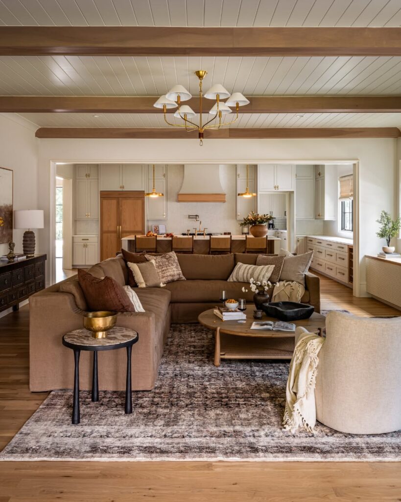 Warm Taupe Transitional Living Room