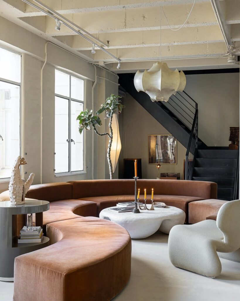 Warm Umber Deco Curves