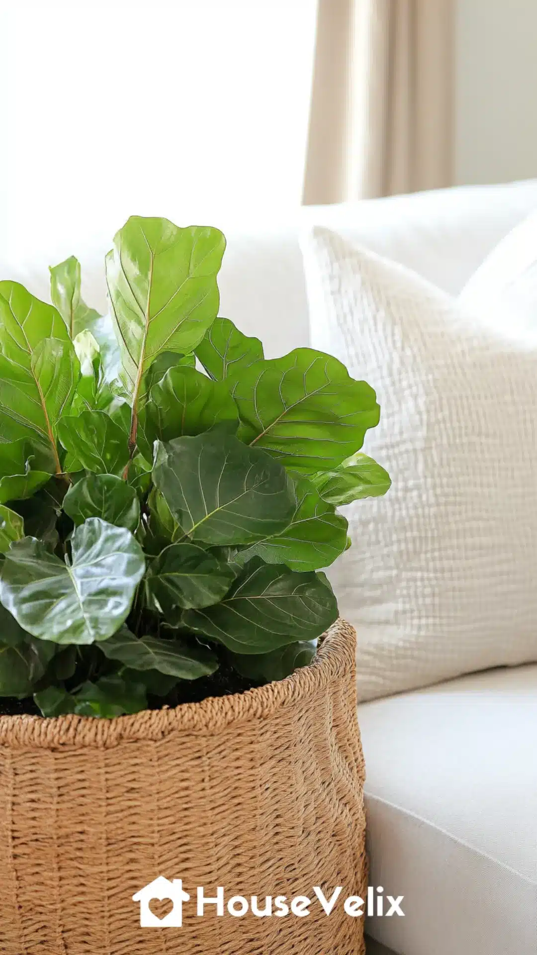 Wicker Basket Planters with Lush Indoor Greenery