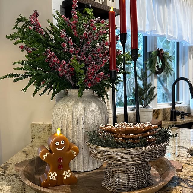 Winter Gingerbread Hearth Centerpiece