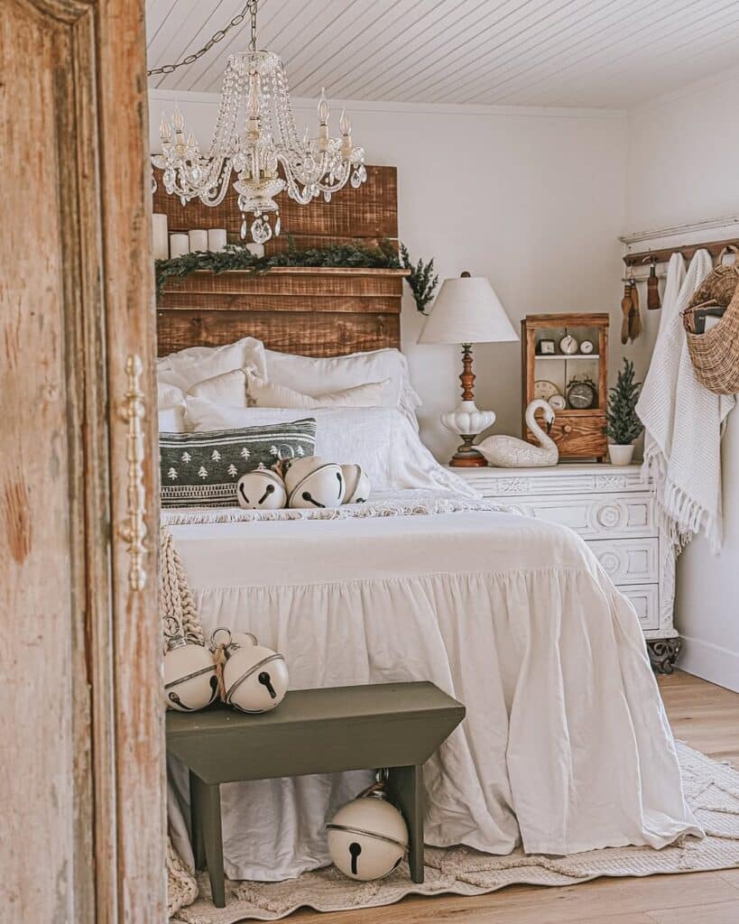 Winter Heirloom White Rustic Bedroom