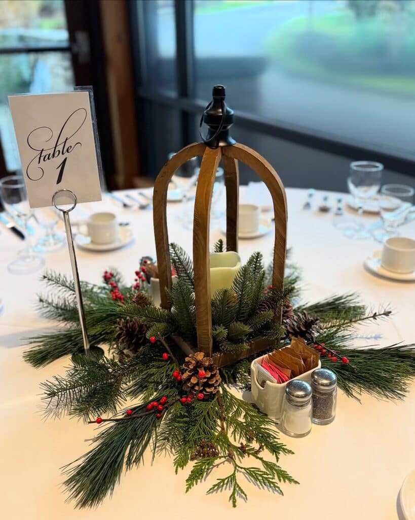Winter Lodge Evergreen Centerpiece