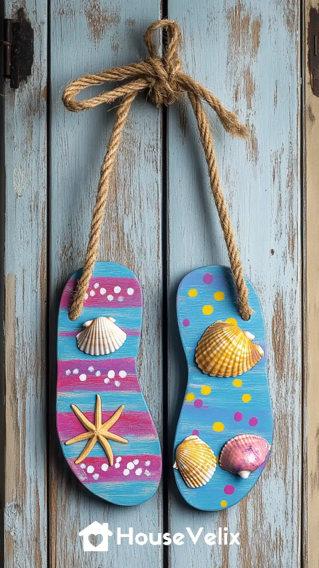 Bright Painted Wooden Flip-Flop Hanger