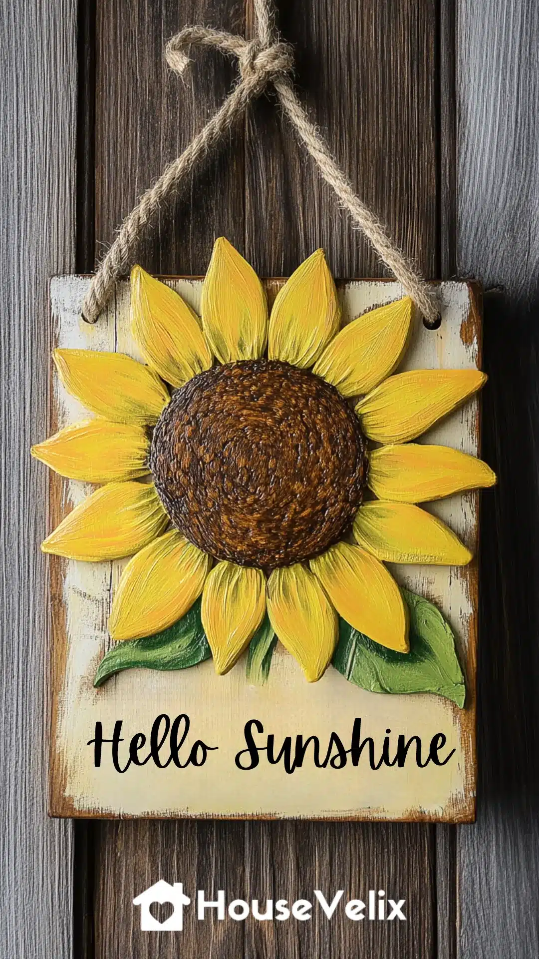 Wooden Sunflower Welcome Sign