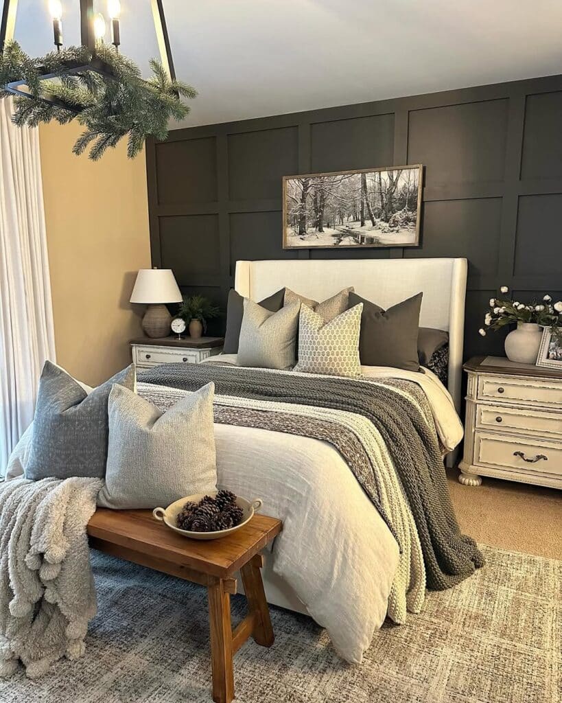 Woodland Bedroom Retreat with Warm Winter Undertones