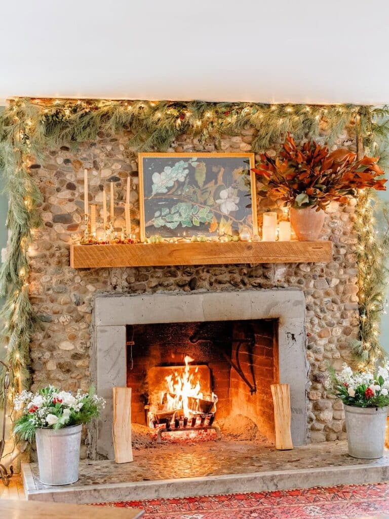 Woodland Winter Cedar Mantle